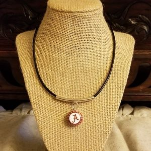 🏈Alabama Crimson Tide Snap Leather Necklace